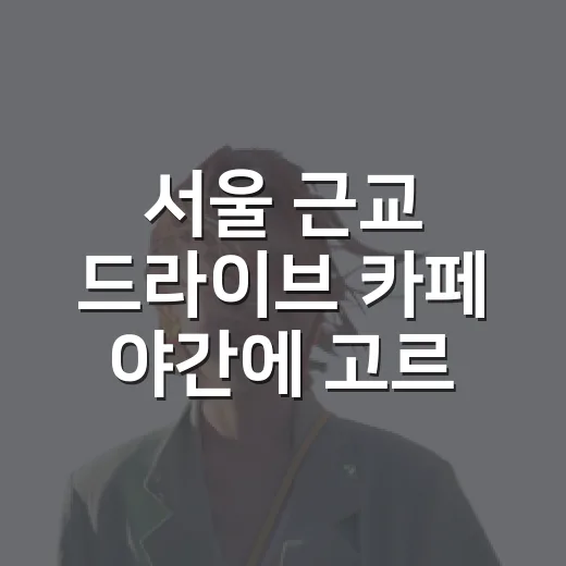 서울 근교 드라이브 카페 야간에 고르는 방법 - 요약
