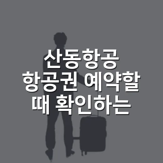 산동항공 항공권 예약할 때 확인하는 방법 - 요약