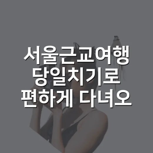 서울근교여행 당일치기로 편하게 다녀오는 방법 - 요약
