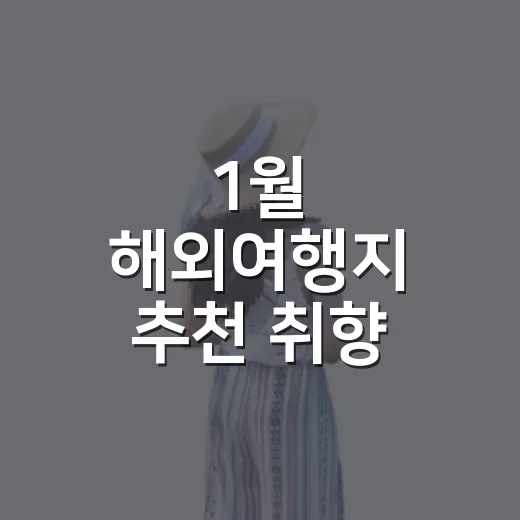 1월 해외여행지 추천 취향 따라 고르는 방법 - 요약