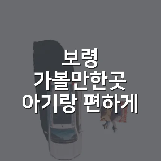 보령 가볼만한곳 아기랑 편하게 다니는 방법 - 요약