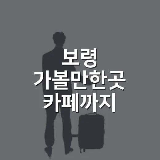 보령 가볼만한곳 카페까지 하루에 즐기는 방법 - 요약