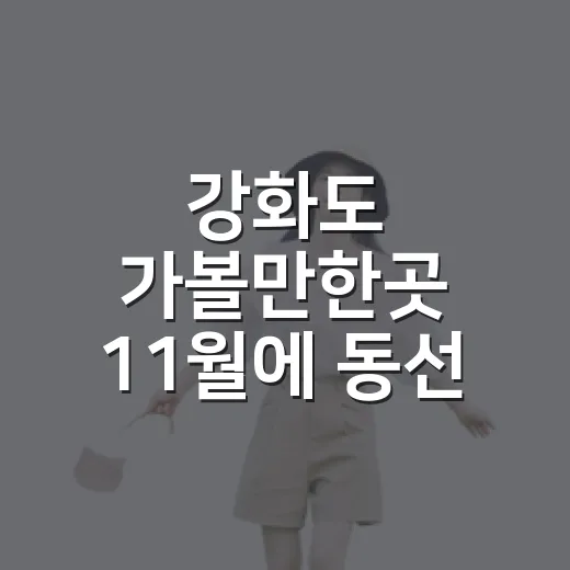 강화도 가볼만한곳 11월에 동선 따라 고르는 방법 - 요약
