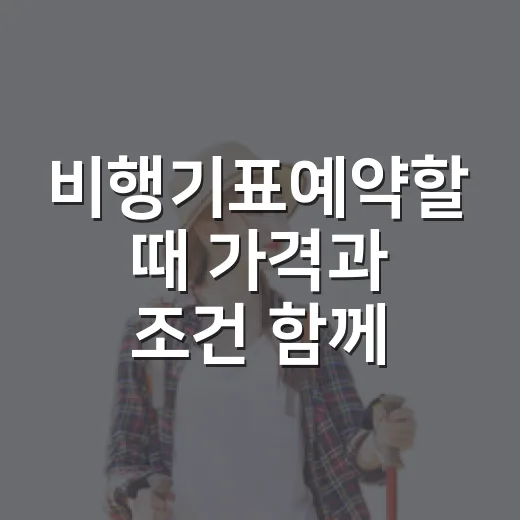 비행기표예약할 때 가격과 조건 함께 비교하는 방법 - 요약
