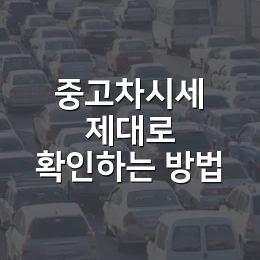 중고차시세 제대로 확인하는 방법, 초보자는 이렇게 비교하면 덜 손해 봅니다 - 요약