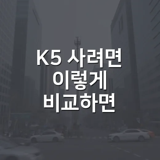 K5 사려면 이렇게 비교하면 후회가 적습니다 - 요약
