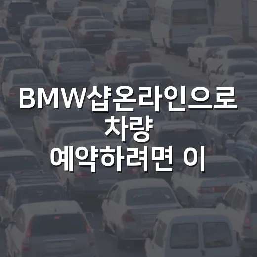 BMW샵온라인으로 차량 예약하려면 이렇게 확인하세요 - 요약