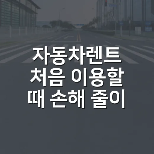 자동차렌트 처음 이용할 때 손해 줄이는 방법 - 요약