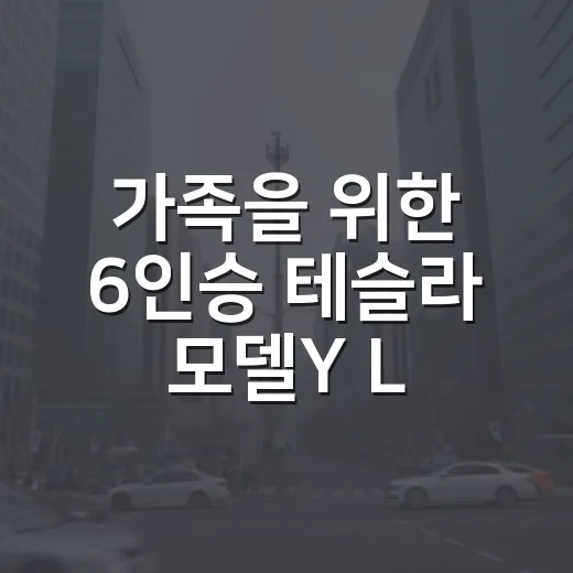 가족을 위한 6인승 테슬라 모델Y L 고르는 방법 - 요약
