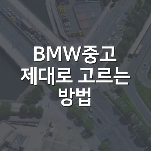 BMW중고 제대로 고르는 방법, 초보자가 계약 전 확인할 것들 - 요약