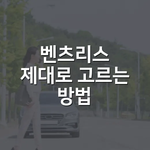 벤츠리스 제대로 고르는 방법, 월 납입료만 보면 놓치는 것들 - 요약