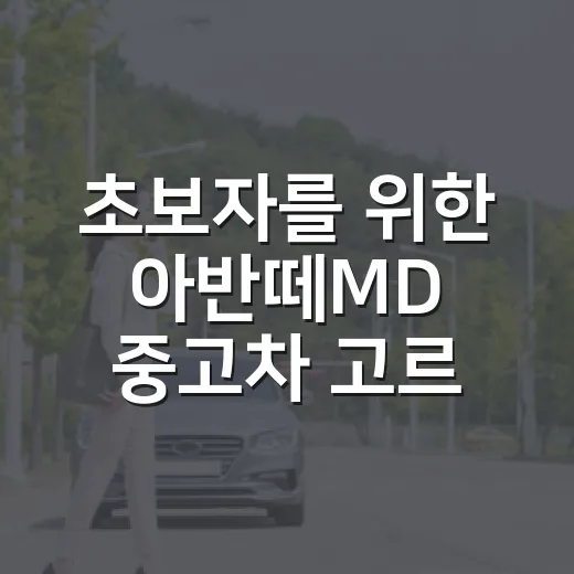 초보자를 위한 아반떼MD 중고차 고르는 방법, 엔진부터 하체까지 이렇게 보면 됩니다 - 요약