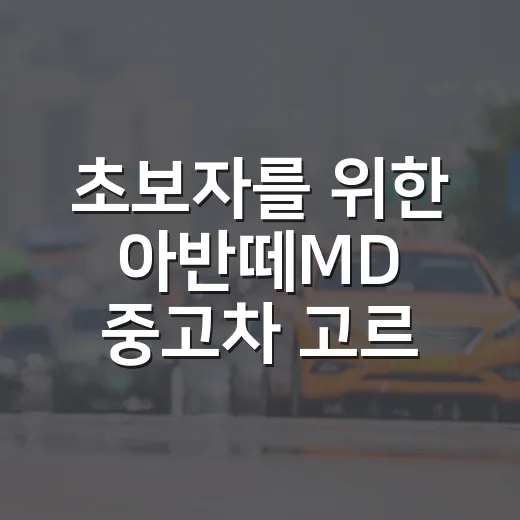 초보자를 위한 아반떼MD 중고차 고르는 방법, 엔진부터 하체까지 이렇게 보면 됩니다 - 요약