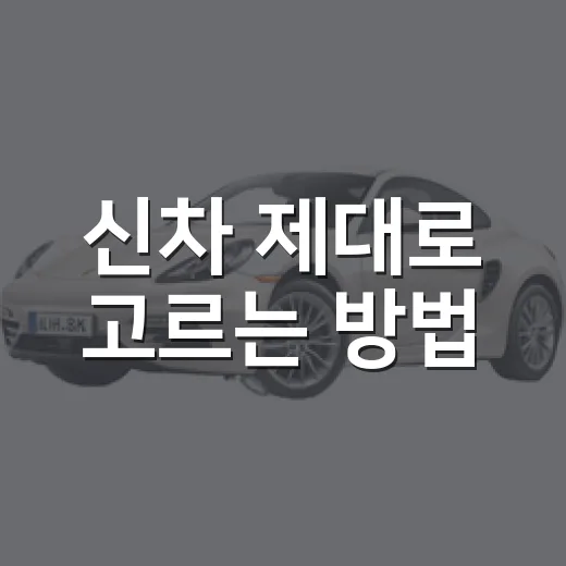 신차 제대로 고르는 방법, 계약 전 꼭 확인할 기준 - 요약