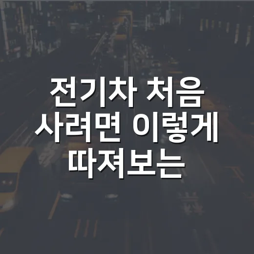 전기차 처음 사려면 이렇게 따져보는 방법 - 요약