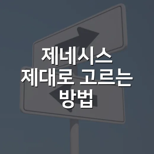 제네시스 제대로 고르는 방법, G70부터 GV80까지 후회 줄이는 기준 - 요약