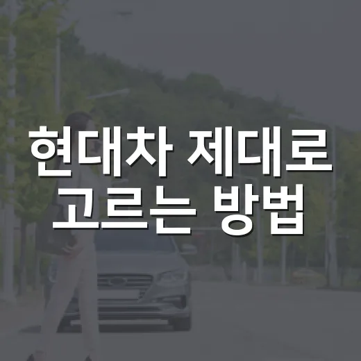 현대차 제대로 고르는 방법, 차급·엔진·옵션에서 손해 줄이려면 이렇게 - 요약