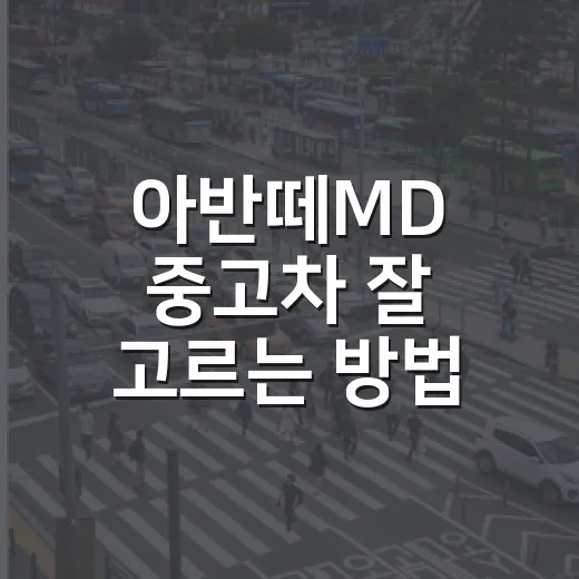아반떼MD 중고차 잘 고르는 방법, 초보자도 놓치면 안 되는 체크포인트 - 요약