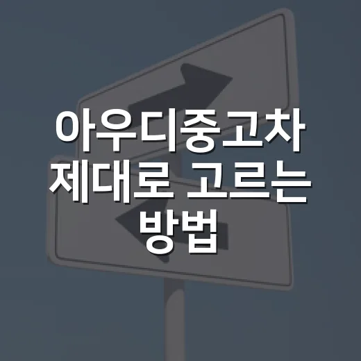 아우디중고차 제대로 고르는 방법, 수리비까지 보고 사려면 이렇게 - 요약