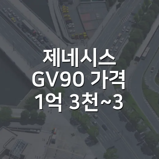 제네시스 GV90 가격 1억 3천~3억 예상, 구매 전 계산하는 방법