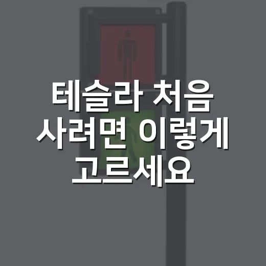 테슬라 처음 사려면 이렇게 고르세요: 모델 선택부터 충전 생활까지 - 요약