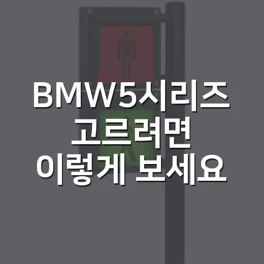 BMW5시리즈 고르려면 이렇게 보세요: 520i부터 i5까지 현실적인 선택 방법 - 요약