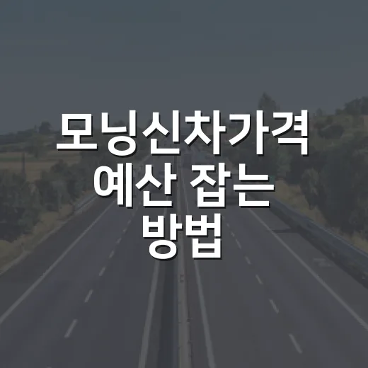 모닝신차가격 예산 잡는 방법, 트림과 옵션은 이렇게 고르세요 - 요약