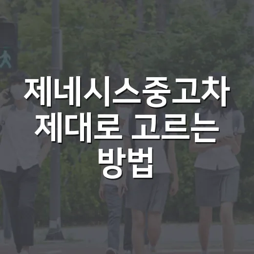 제네시스중고차 제대로 고르는 방법, 예산별로 이렇게 보면 됩니다 - 요약