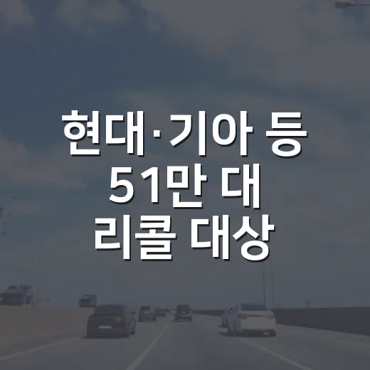 현대·기아 등 51만 대 리콜 대상 조회하는 방법, 차종명만 믿지 말고 이렇게 확인하세요 - 요약