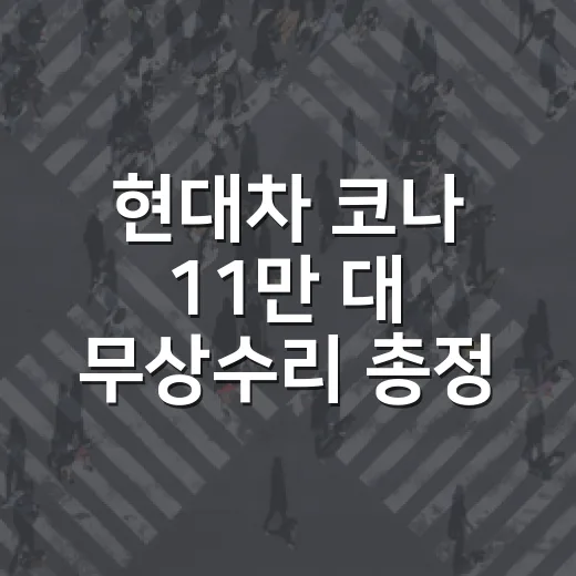 현대차 코나 11만 대 무상수리 총정리, 내 차 대상 확인하는 방법
