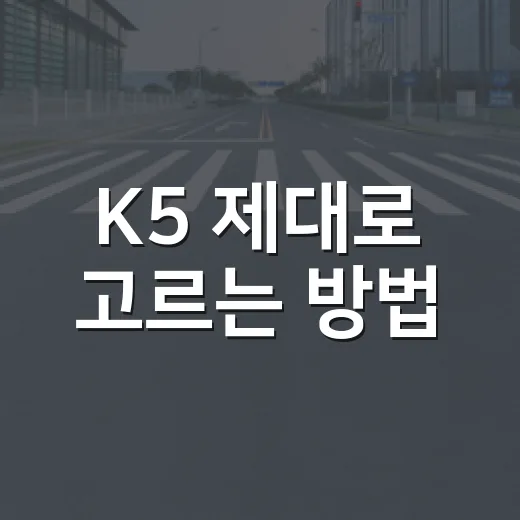 K5 제대로 고르는 방법, 트림부터 유지비까지 이렇게 보면 됩니다 - 요약