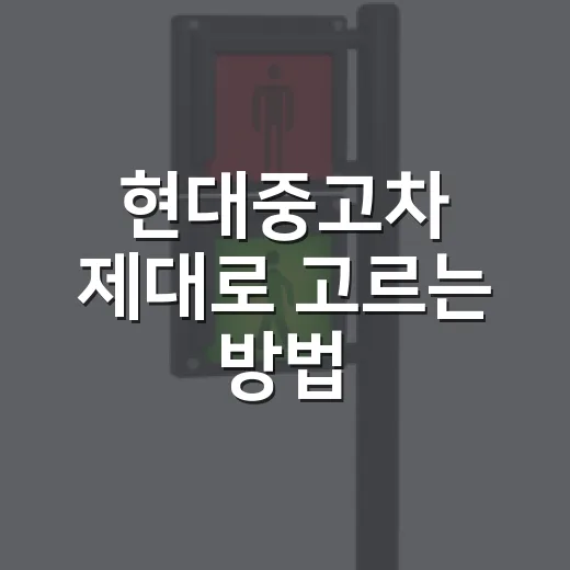 현대중고차 제대로 고르는 방법, 초보자도 놓치지 말아야 할 체크포인트 - 요약