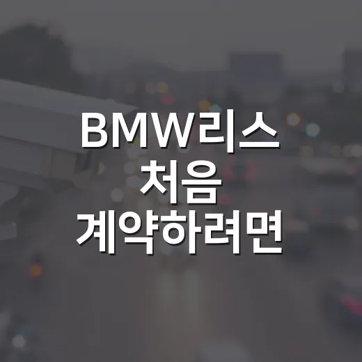 BMW리스 처음 계약하려면 이렇게 비교하는 방법 - 요약