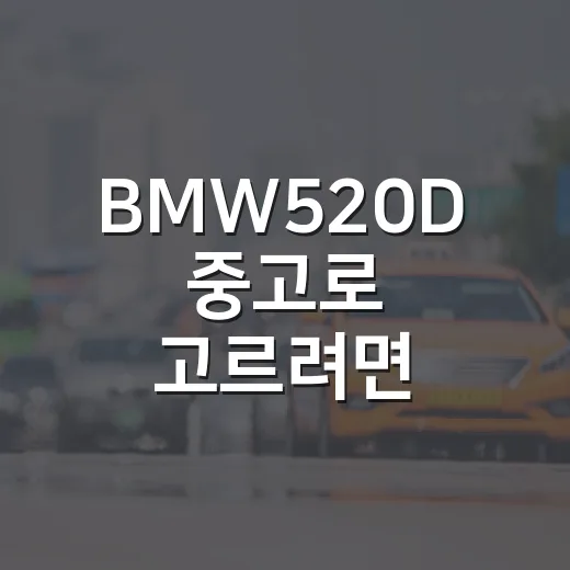 BMW520D 중고로 고르려면 이렇게 확인하는 방법 - 요약