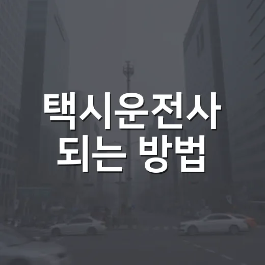 택시운전사 되는 방법, 자격시험부터 실제 근무 준비까지 - 요약
