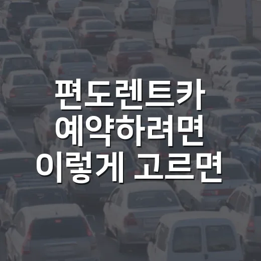 편도렌트카 예약하려면 이렇게 고르면 손해를 줄입니다 - 요약