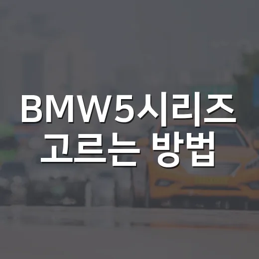 BMW5시리즈 고르는 방법: 520i·523d·530i·530e 중 내 차 찾기 - 요약