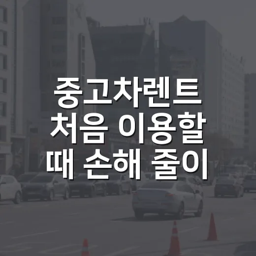 중고차렌트 처음 이용할 때 손해 줄이는 방법 - 요약