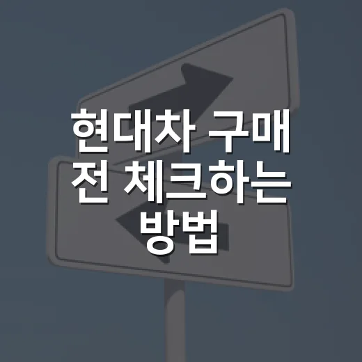 현대차 구매 전 체크하는 방법, 초보자가 놓치기 쉬운 7가지 - 요약