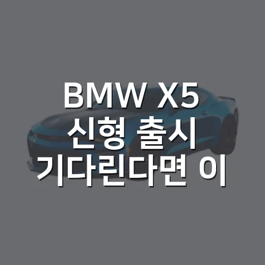 BMW X5 신형 출시 기다린다면 이렇게 비교하는 방법 - 요약