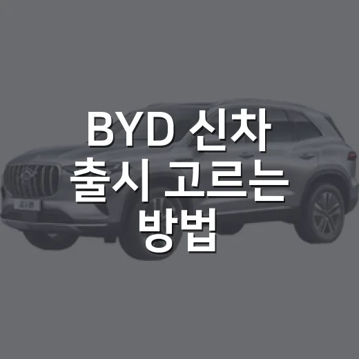 BYD 신차 출시 고르는 방법, 돌핀부터 씨라이언 6 DM-i까지 비교하기 - 요약