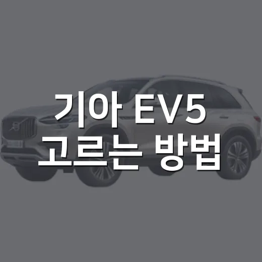 기아 EV5 고르는 방법, 주행거리와 트림을 이렇게 보면 쉽습니다 - 요약