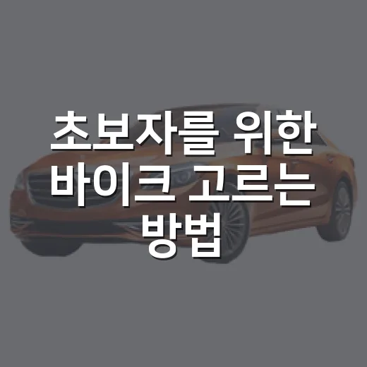 초보자를 위한 바이크 고르는 방법, 배기량보다 먼저 봐야 할 것들 - 요약
