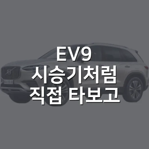 EV9 시승기처럼 직접 타보고 후회 줄이는 방법 - 요약