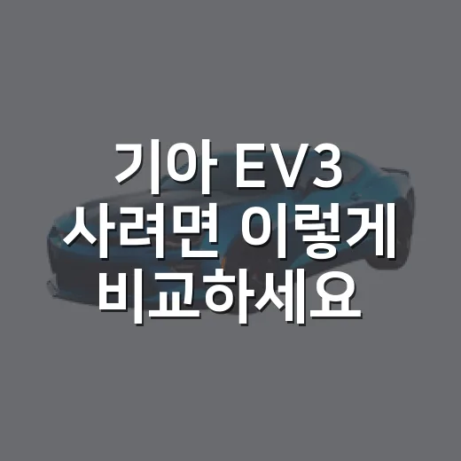 기아 EV3 사려면 이렇게 비교하세요: 배터리, 가격, 옵션 고르는 방법 - 요약