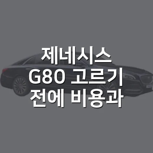 제네시스 G80 고르기 전에 비용과 옵션을 판단하는 방법 - 요약