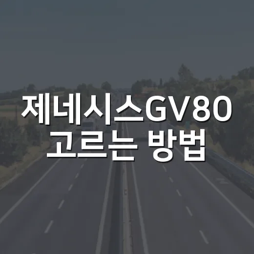 제네시스GV80 고르는 방법, 초보자가 놓치기 쉬운 옵션과 엔진 선택 기준 - 요약