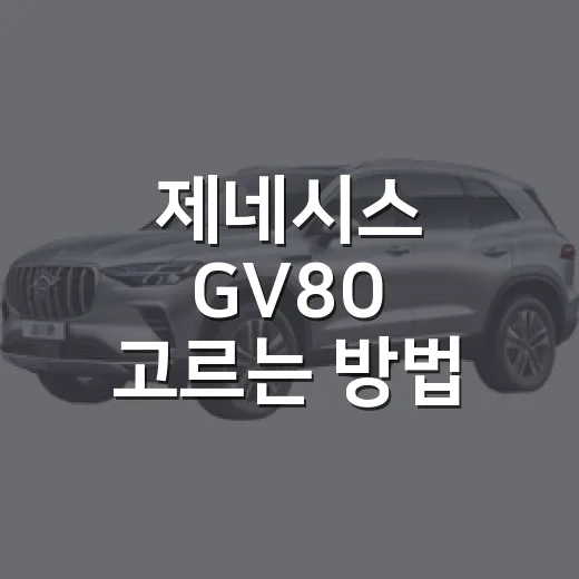 제네시스 GV80 고르는 방법, 엔진과 옵션에서 후회 줄이려면 이렇게 - 요약