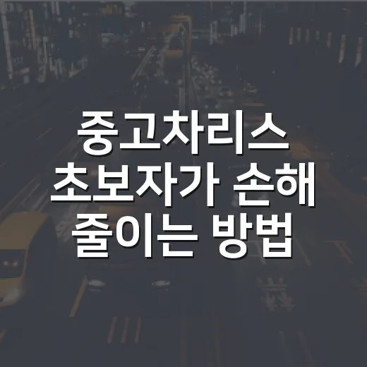 중고차리스 초보자가 손해 줄이는 방법 - 요약