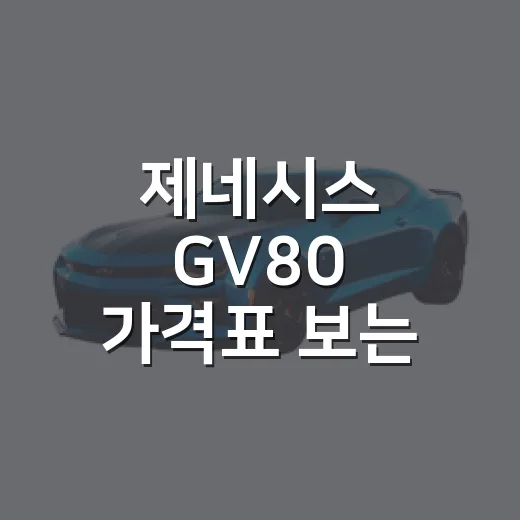 제네시스 GV80 가격표 보는 방법, 옵션 넣기 전에 계산해야 할 금액 - 요약